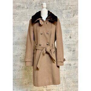 TAHARI "Phoebe" Double Breasted Wool Coat